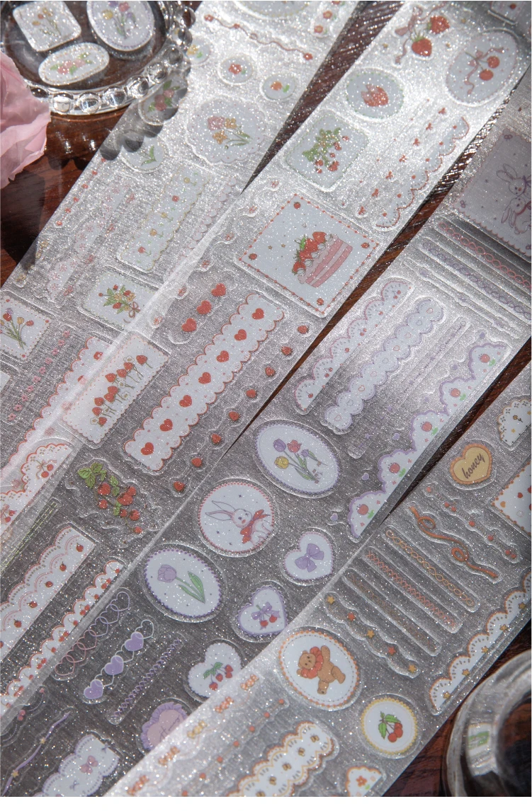 Journal GO 6x200cm Dessert Strawberry Tape Scrapbooking Materials Masking Tape Journaling Stickers Diy Arts Crafts Album Sticker
