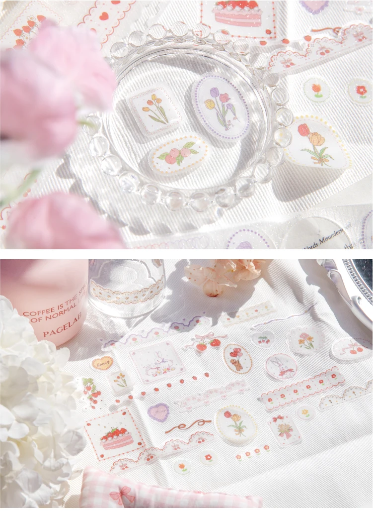 Journal GO 6x200cm Dessert Strawberry Tape Scrapbooking Materials Masking Tape Journaling Stickers Diy Arts Crafts Album Sticker