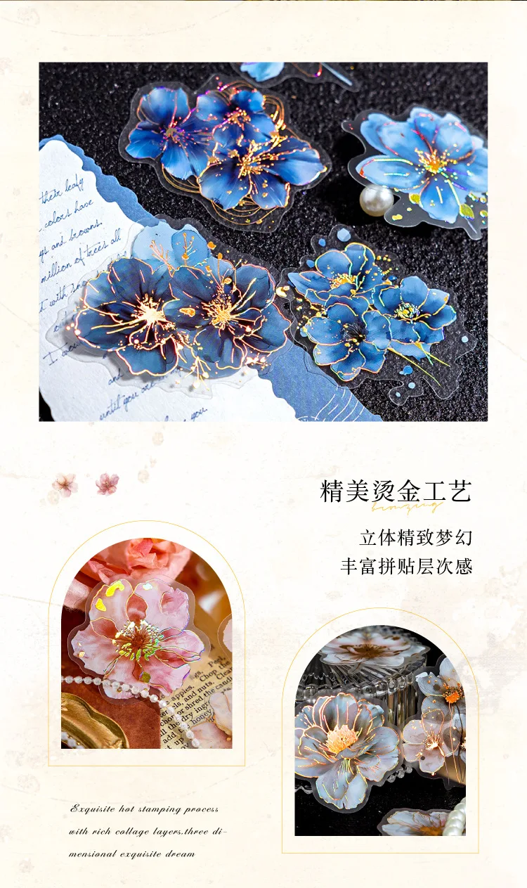 20pcs/lot Kawaii Stationery Stickers A Poem of Flowers Junk journaling stickers Planner Decorative Mobile Scrapbooking Supplies