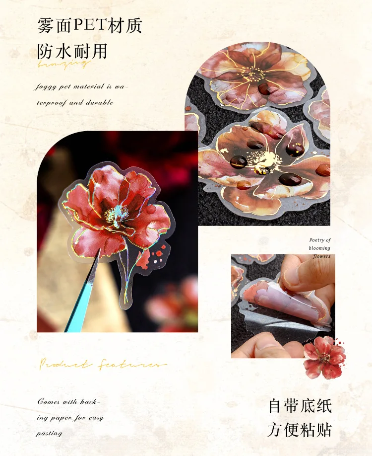 20pcs/lot Kawaii Stationery Stickers A Poem of Flowers Junk journaling stickers Planner Decorative Mobile Scrapbooking Supplies