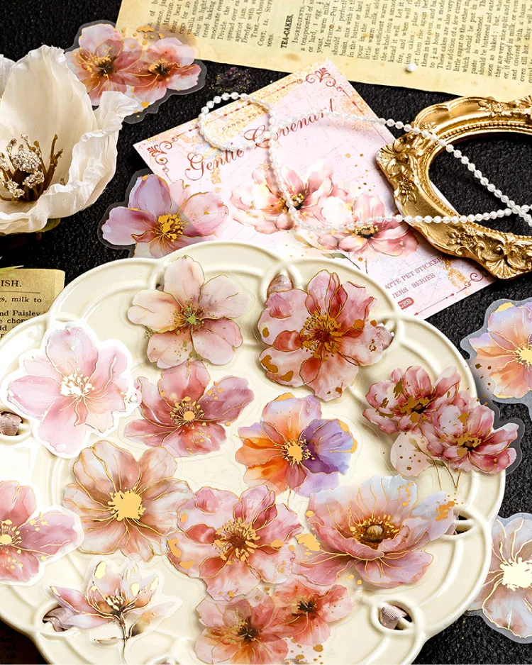 20pcs/lot Kawaii Stationery Stickers A Poem of Flowers Junk journaling stickers Planner Decorative Mobile Scrapbooking Supplies