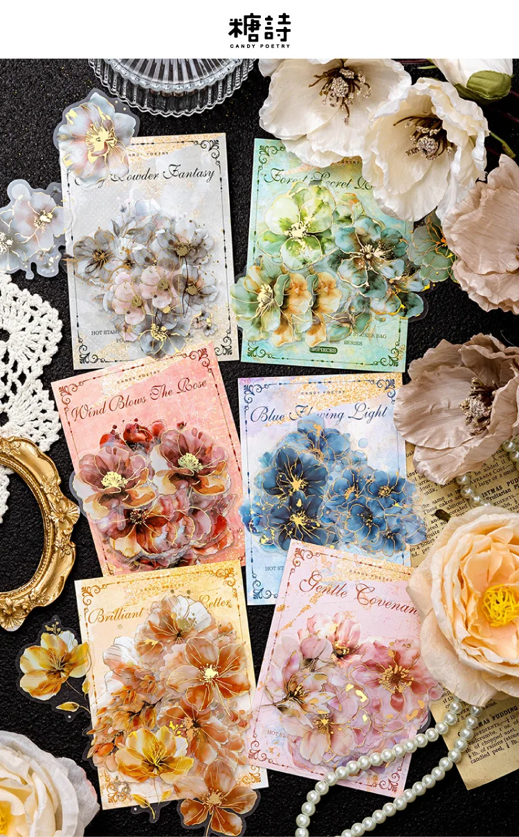 20pcs/lot Kawaii Stationery Stickers A Poem of Flowers Junk journaling stickers Planner Decorative Mobile Scrapbooking Supplies