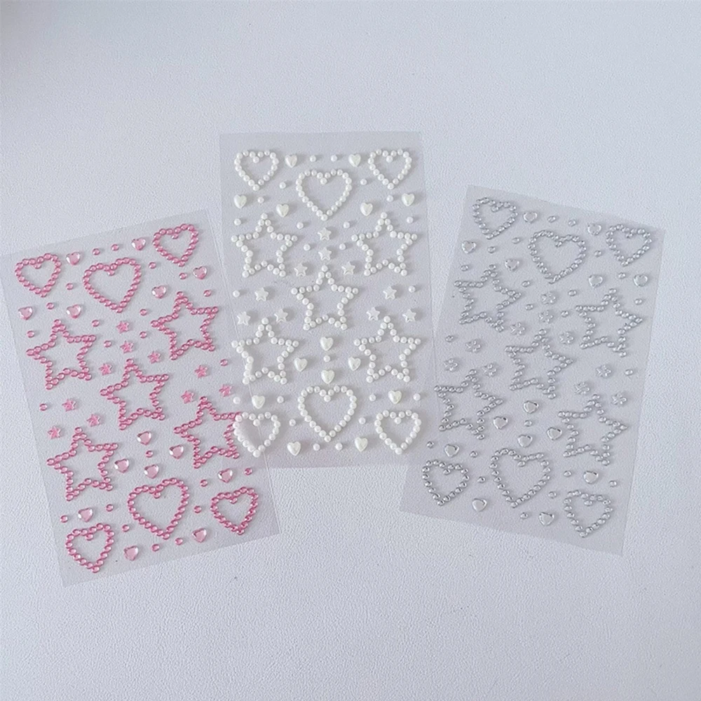 3D Star Heart Acrylic Crystal Stickers Kids DIY Decoration Self Adhesive Jewel Crafts Sparkly Rhinestone Stickers Girls Gifts