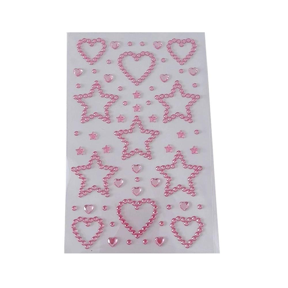 3D Star Heart Acrylic Crystal Stickers Kids DIY Decoration Self Adhesive Jewel Crafts Sparkly Rhinestone Stickers Girls Gifts
