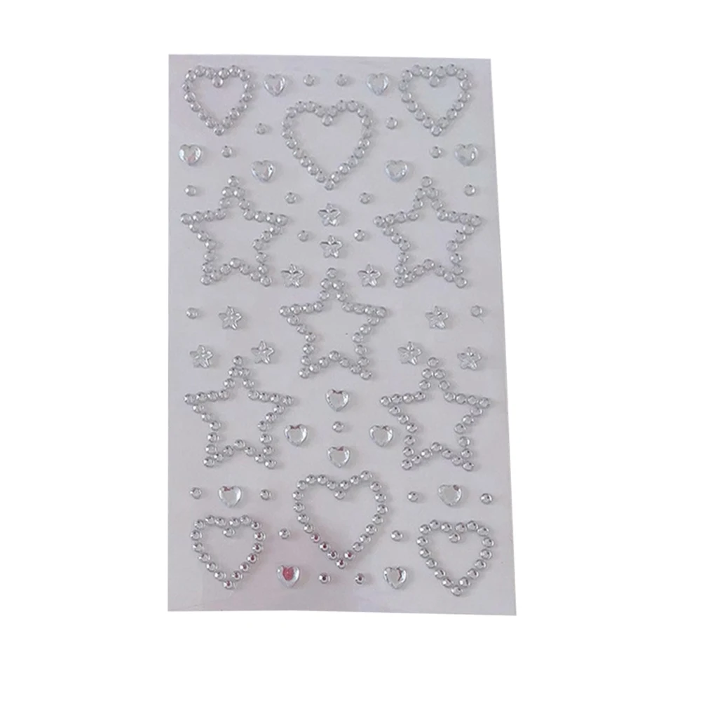 3D Star Heart Acrylic Crystal Stickers Kids DIY Decoration Self Adhesive Jewel Crafts Sparkly Rhinestone Stickers Girls Gifts