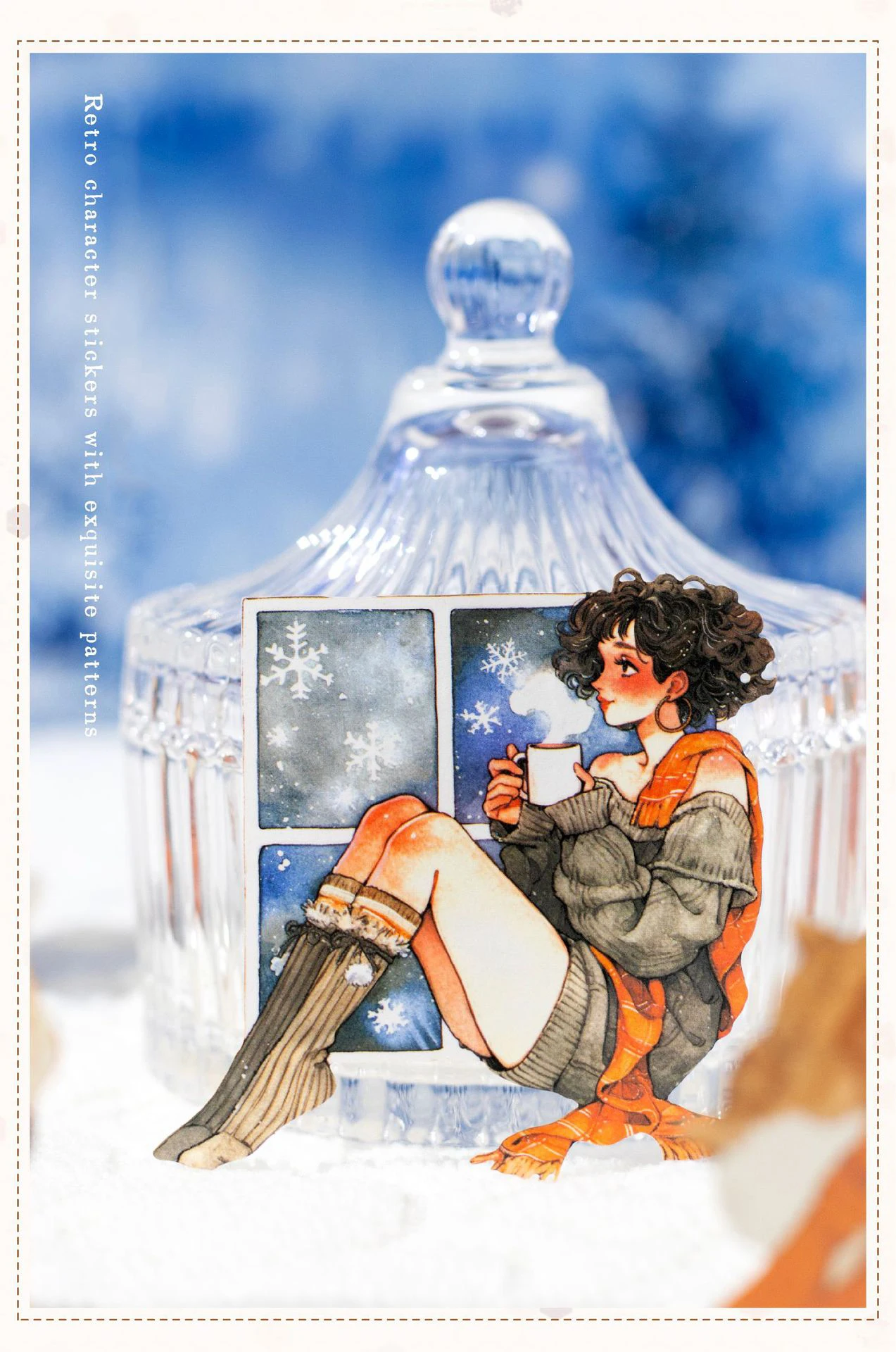 JIANWU Lazy Season Series Kawaii Girl Character Landscaping Sticker Creative DIY Journal Material Collage Stationery