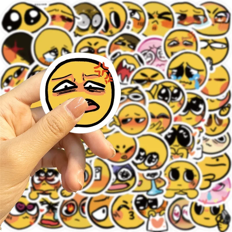 10/30/60PCS Cute Mood Yellow Sticker Aesthetic Korean Stationery PVC Decoration Scrapbooking School Supplies