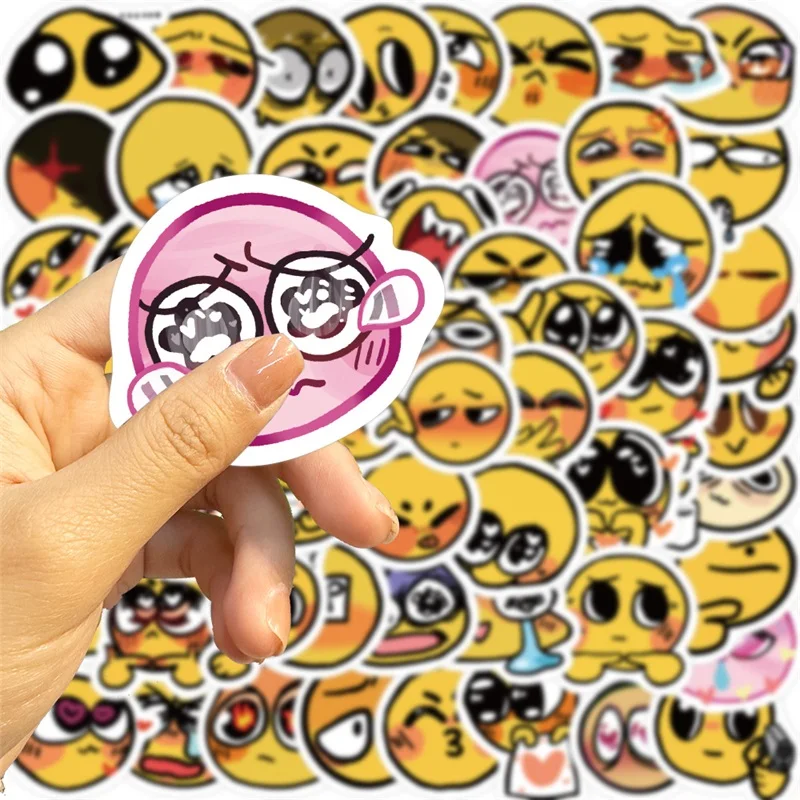 10/30/60PCS Cute Mood Yellow Sticker Aesthetic Korean Stationery PVC Decoration Scrapbooking School Supplies