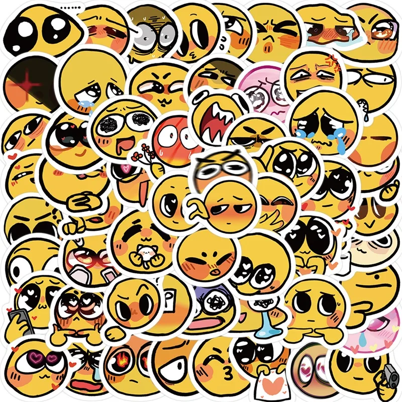 10/30/60PCS Cute Mood Yellow Sticker Aesthetic Korean Stationery PVC Decoration Scrapbooking School Supplies