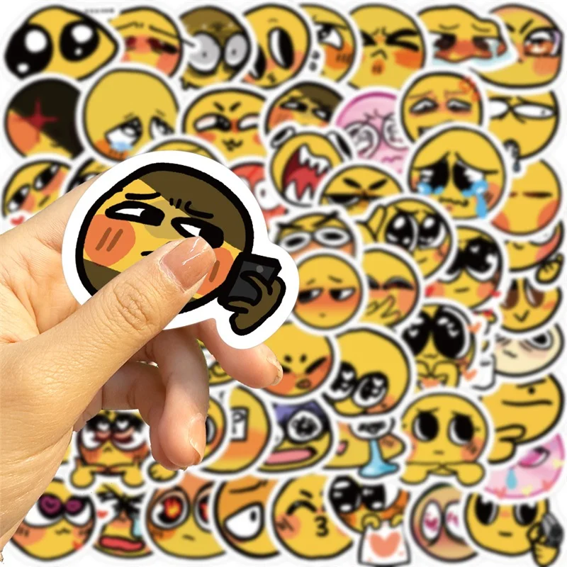 10/30/60PCS Cute Mood Yellow Sticker Aesthetic Korean Stationery PVC Decoration Scrapbooking School Supplies