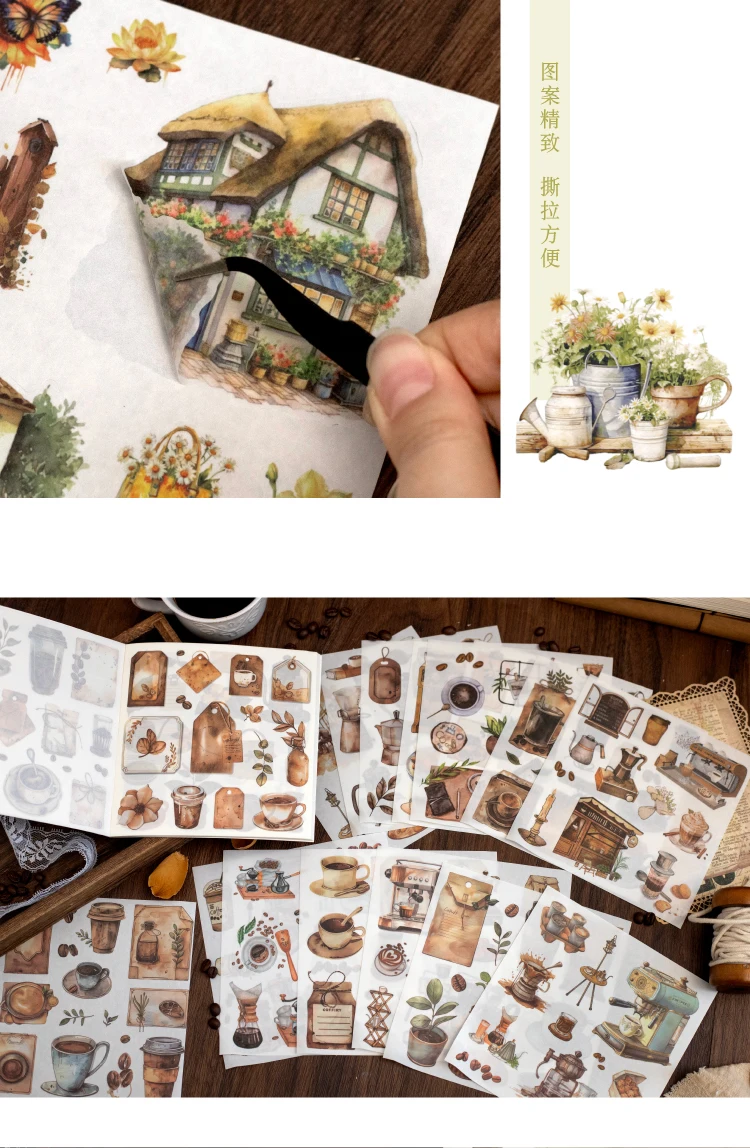 Journal GO 50pcs/lot A Taste in The World Vintage Stickers Collage Scrapbooking Sticker Creative DIY Journal Stationery Label
