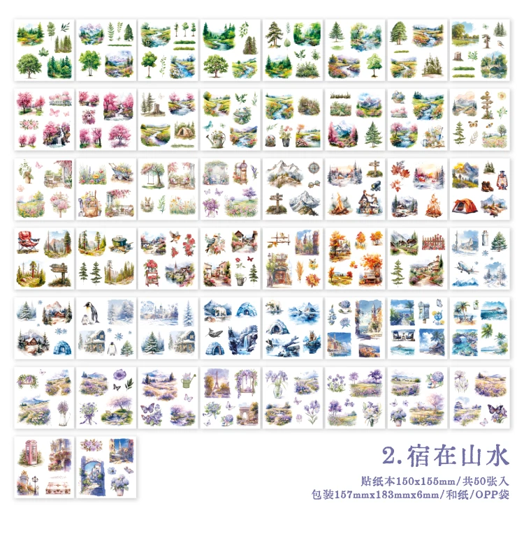 Journal GO 50pcs/lot A Taste in The World Vintage Stickers Collage Scrapbooking Sticker Creative DIY Journal Stationery Label
