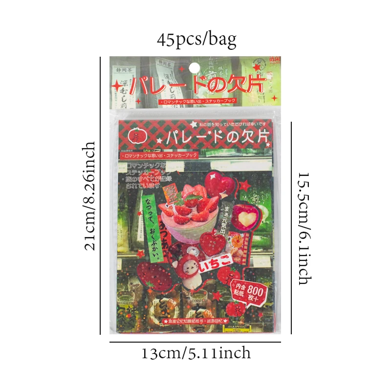 Mr.Paper 3Style 45Pcs/bag cut film sticker book for DIY handbook phone case photo frame album scrapbook hang tag card decoration