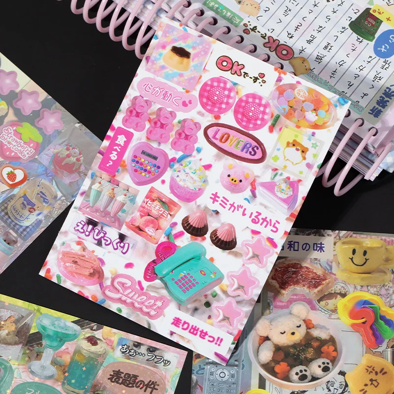 Mr.Paper 3Style 45Pcs/bag cut film sticker book for DIY handbook phone case photo frame album scrapbook hang tag card decoration