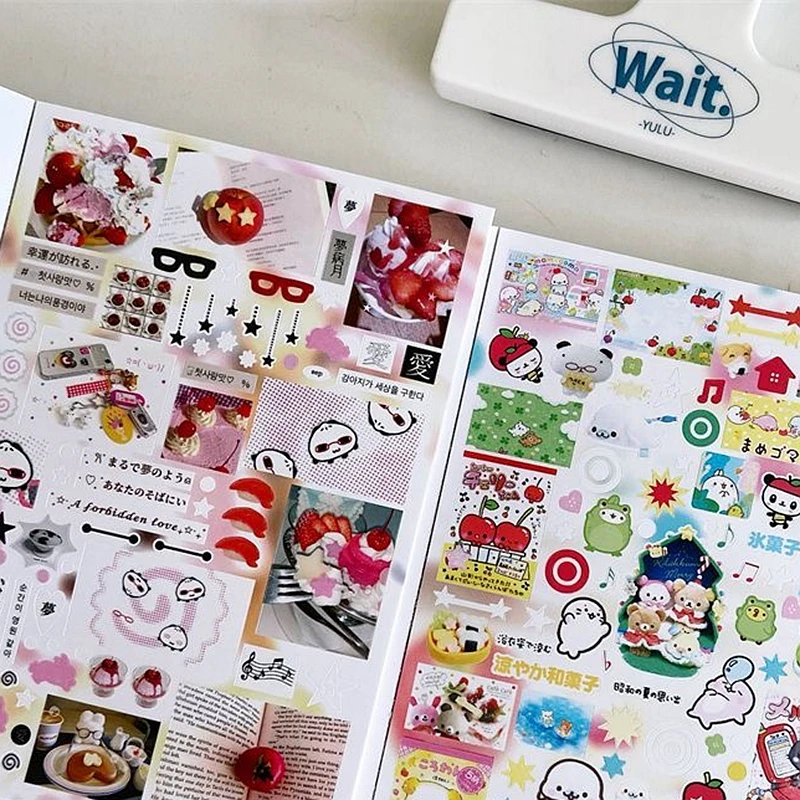 32 Pages Ins Cute Korean Style Decorative Stickers Book Scrapbooking Phone Case DIY Journal Collage Material Sticker Gift