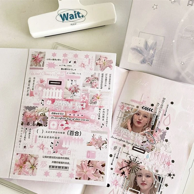 32 Pages Ins Cute Korean Style Decorative Stickers Book Scrapbooking Phone Case DIY Journal Collage Material Sticker Gift
