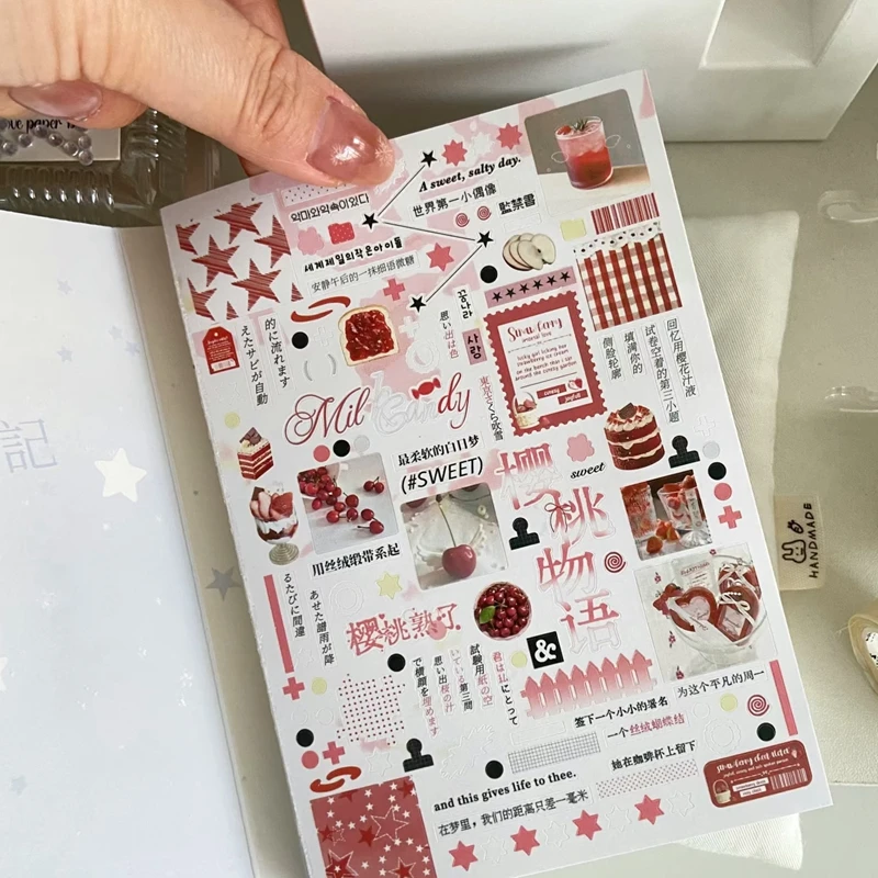 32 Pages Ins Cute Korean Style Decorative Stickers Book Scrapbooking Phone Case DIY Journal Collage Material Sticker Gift