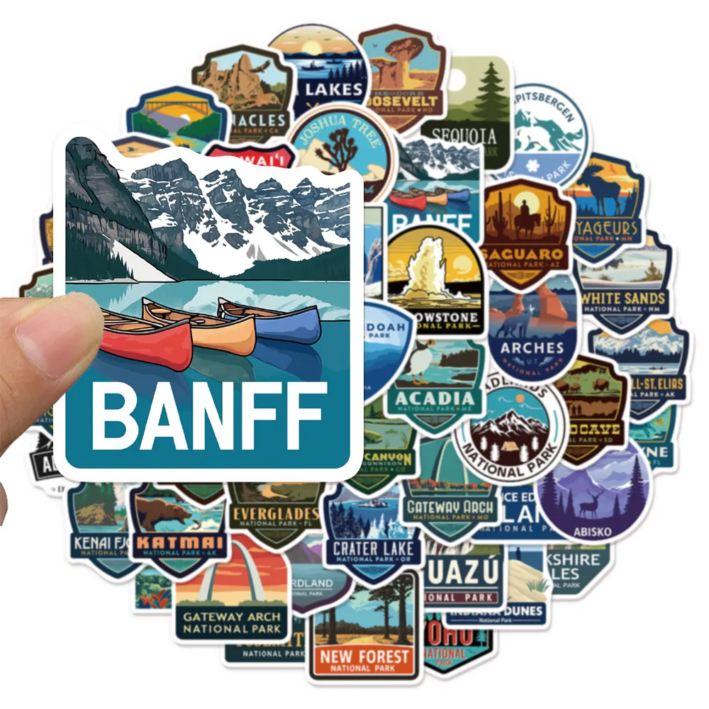 50PCS National Park Landscape Graffiti Stickers DIY Luggage Speaker Skateboard Water Cup Notebook Waterproof Stickers