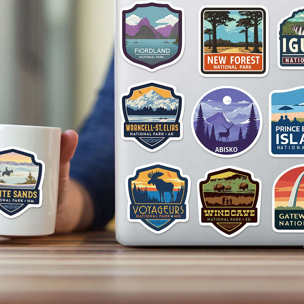 50PCS National Park Landscape Graffiti Stickers DIY Luggage Speaker Skateboard Water Cup Notebook Waterproof Stickers