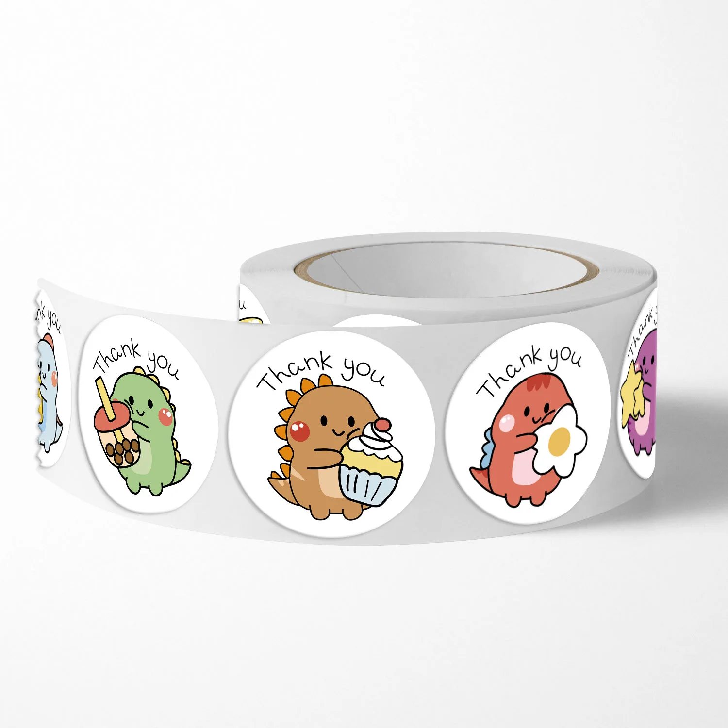 50/100/500pcs 1 Inch Thank You Stickers Cartoon Dinosaur Labels for Packaging Baking Labels Gifts Seal Decor Children's Stickers