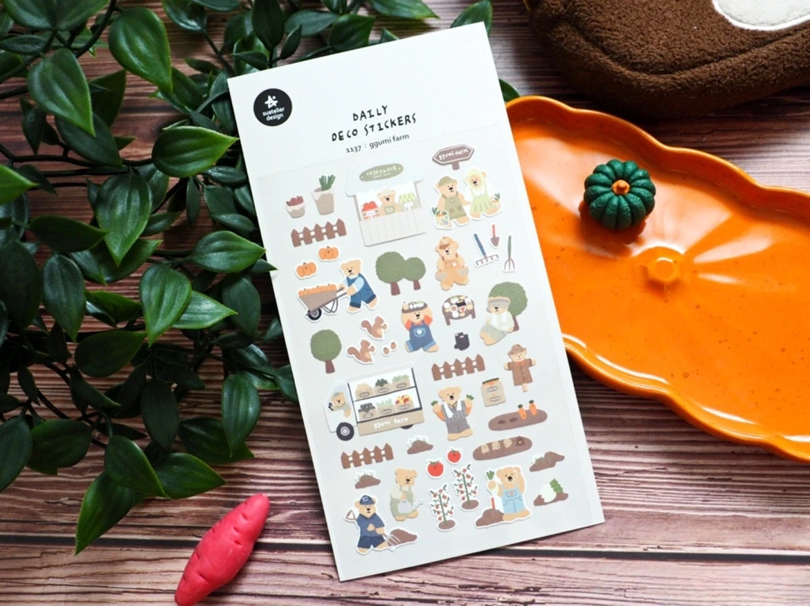 Korean Import Suatelier Kawaii Bear Home Farm Life Paper Stickers Scrapbooking Diy Journal Stationery Sticker Deco School Supply