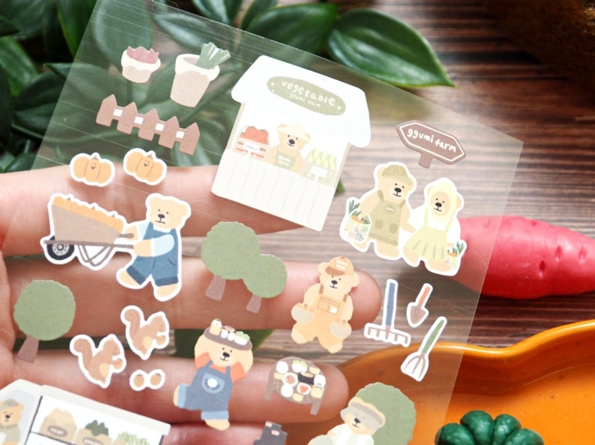 Korean Import Suatelier Kawaii Bear Home Farm Life Paper Stickers Scrapbooking Diy Journal Stationery Sticker Deco School Supply