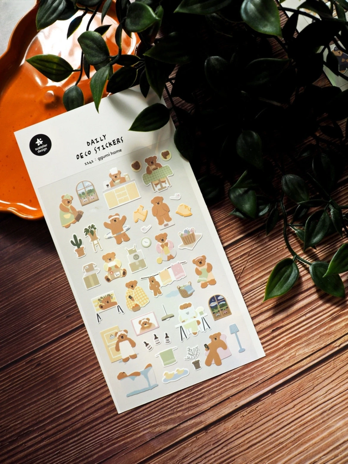 Korean Import Suatelier Kawaii Bear Home Farm Life Paper Stickers Scrapbooking Diy Journal Stationery Sticker Deco School Supply
