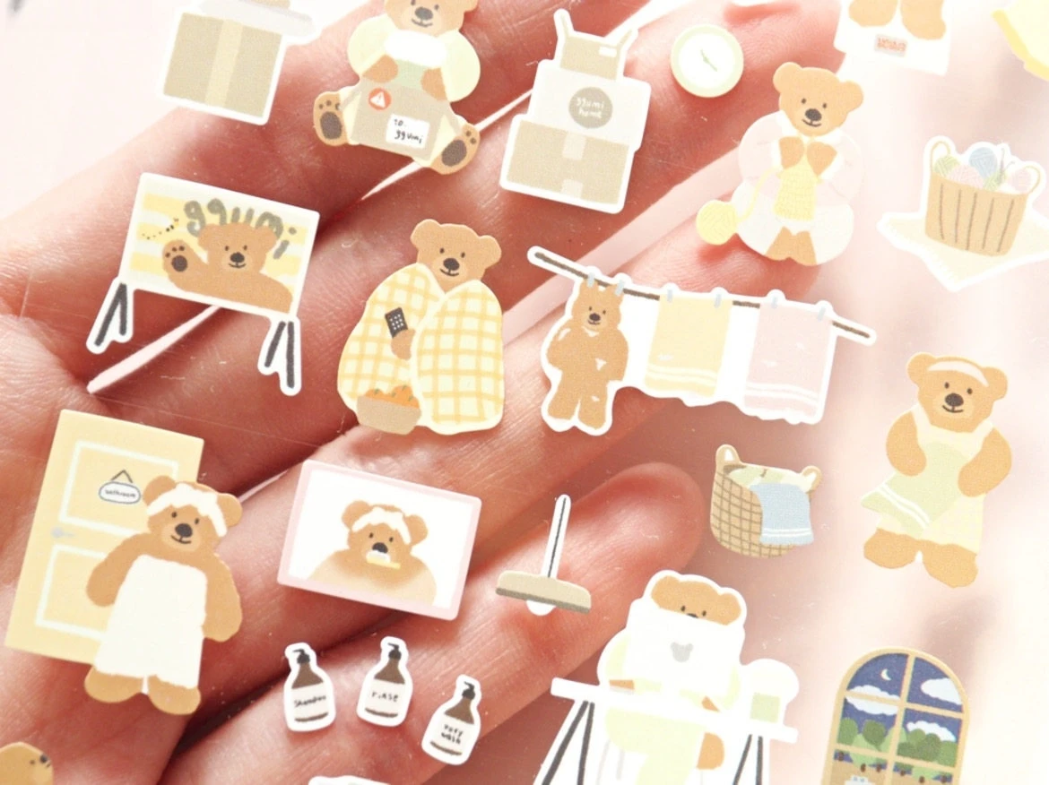 Korean Import Suatelier Kawaii Bear Home Farm Life Paper Stickers Scrapbooking Diy Journal Stationery Sticker Deco School Supply