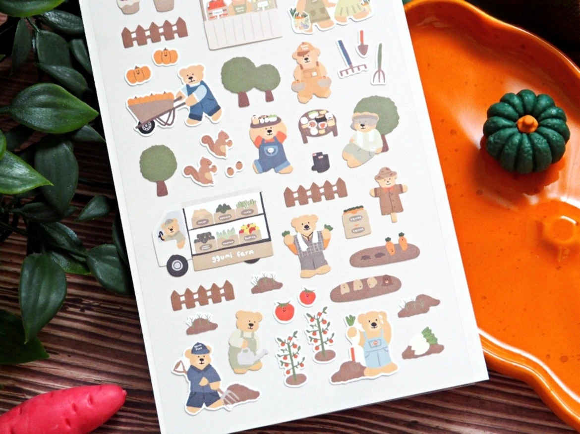 Korean Import Suatelier Kawaii Bear Home Farm Life Paper Stickers Scrapbooking Diy Journal Stationery Sticker Deco School Supply