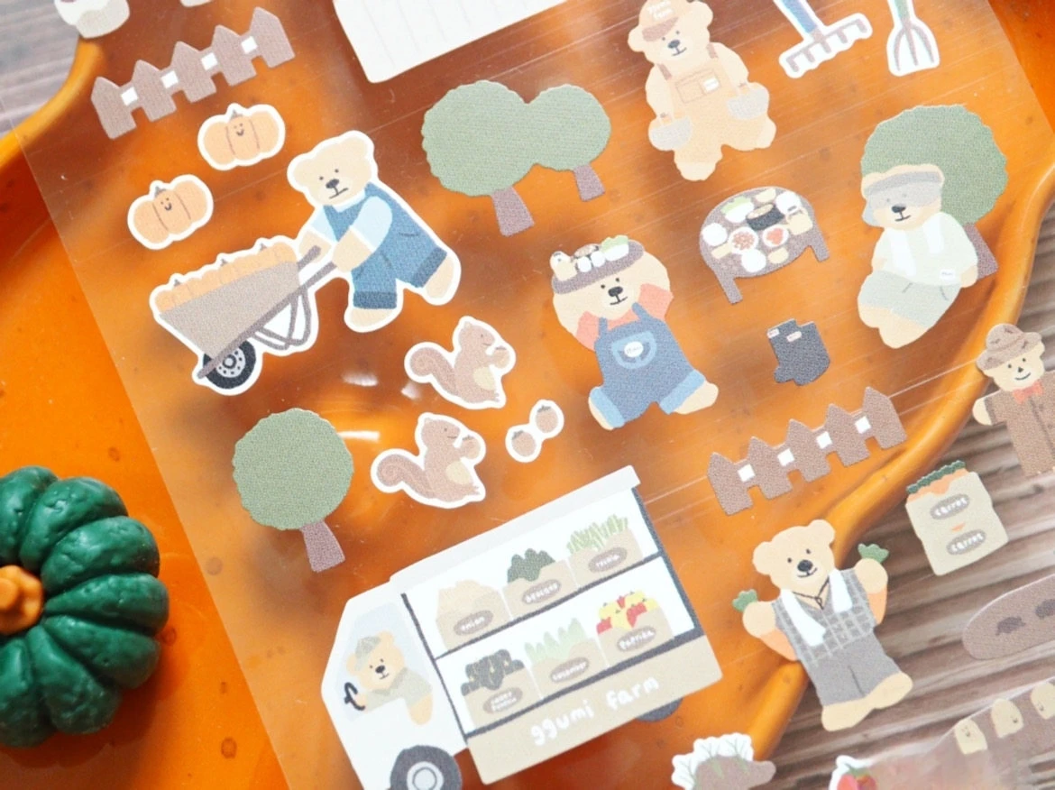 Korean Import Suatelier Kawaii Bear Home Farm Life Paper Stickers Scrapbooking Diy Journal Stationery Sticker Deco School Supply