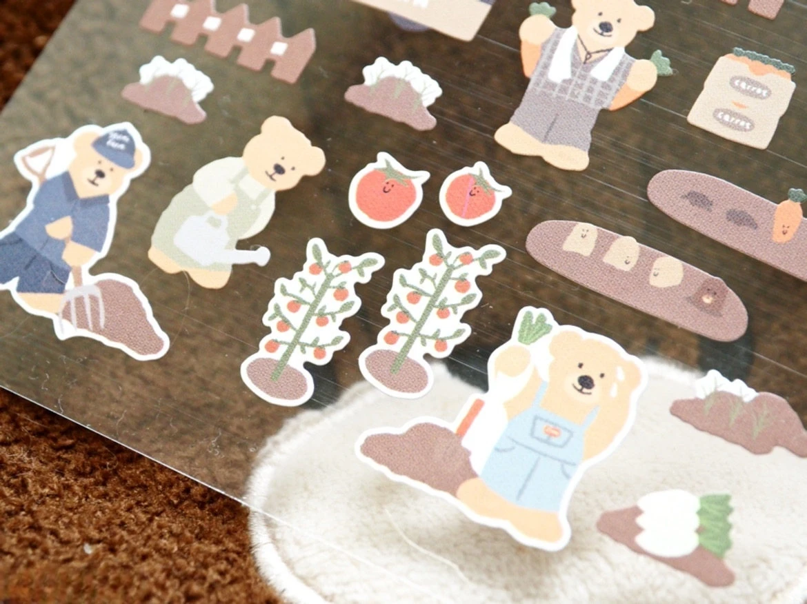 Korean Import Suatelier Kawaii Bear Home Farm Life Paper Stickers Scrapbooking Diy Journal Stationery Sticker Deco School Supply