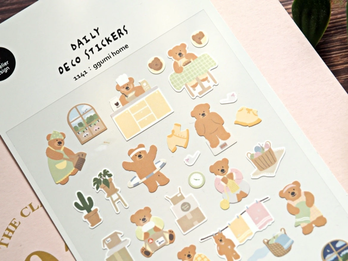 Korean Import Suatelier Kawaii Bear Home Farm Life Paper Stickers Scrapbooking Diy Journal Stationery Sticker Deco School Supply