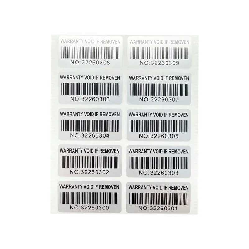 100PCS Protection Warranty sticker 30X15mm Safety sealed anti-tamper Warranty sticker Serial number barcode label