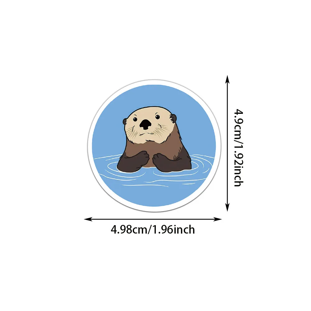 50PCS Otter Stickers Exquisite Cute Animal Account Material Phone Case Laptop Luggage Bottle Waterproof Stickers