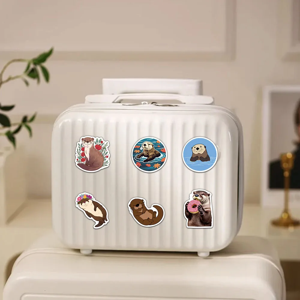50PCS Otter Stickers Exquisite Cute Animal Account Material Phone Case Laptop Luggage Bottle Waterproof Stickers