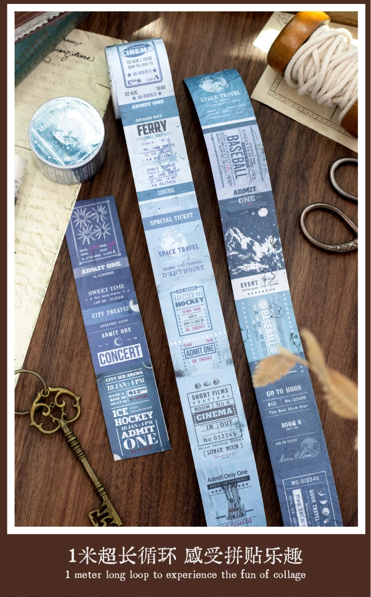 Journal GO 3x200cm Vintage Label Paper Tape Stickers Tag Decoration Scrapbooking Supplies Junk Journal Kit Crafts Making Decals