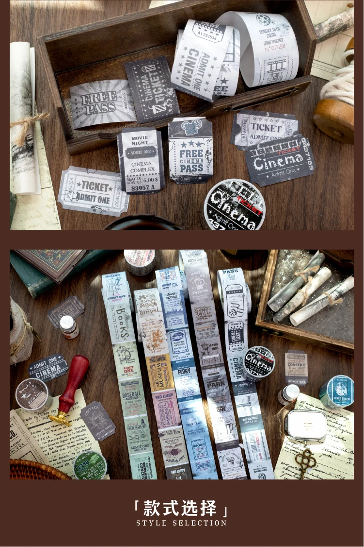 Journal GO 3x200cm Vintage Label Paper Tape Stickers Tag Decoration Scrapbooking Supplies Junk Journal Kit Crafts Making Decals