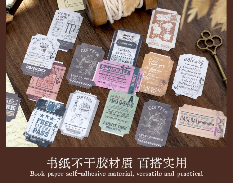 Journal GO 3x200cm Vintage Label Paper Tape Stickers Tag Decoration Scrapbooking Supplies Junk Journal Kit Crafts Making Decals