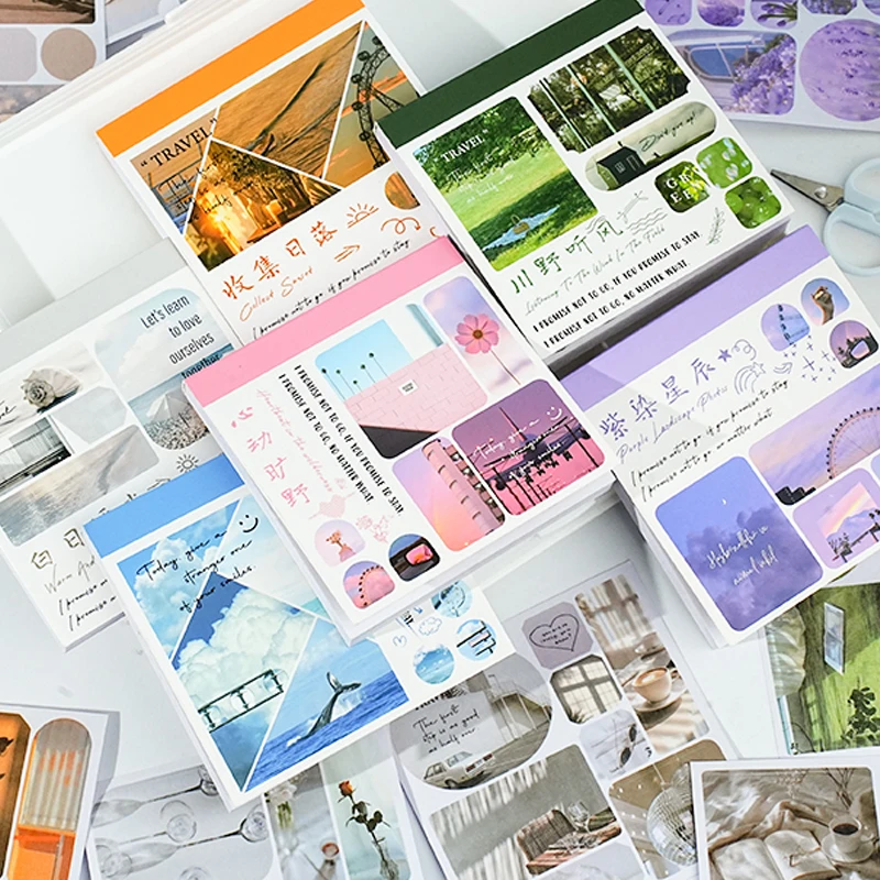 Mr Paper 40pcs/bag Crossroads Wind Series Landscape Theme Sticker Book Handbook Material Decoration DIY Phone Case Calendar