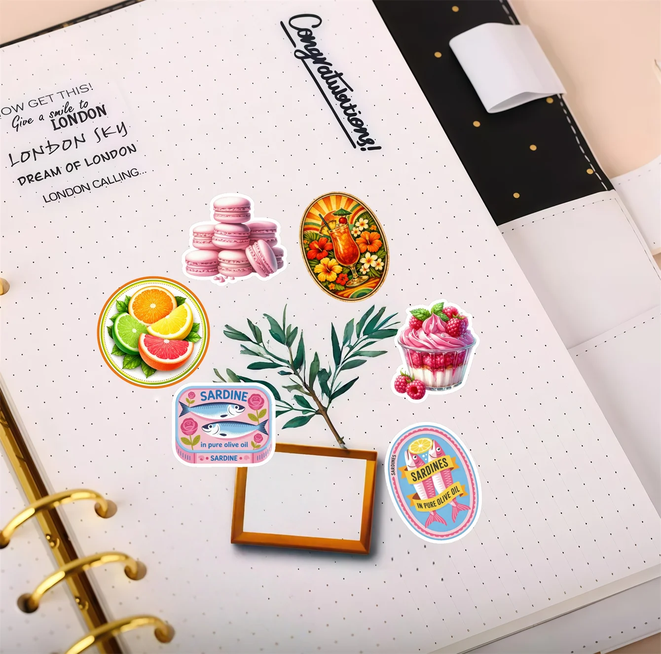 20pcs Watercolor Cute Retro Aesthetic Fish Stickers DIY Scrapbook Diary Decoration Album Style Stationery Journaling Stationery