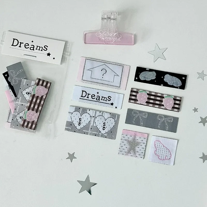 Kawaii Label Index Stickers Embroidery Lucky Tag Label Sticker Scrapbooking Sticker Hand Account Notes Decorative Sealing Decals