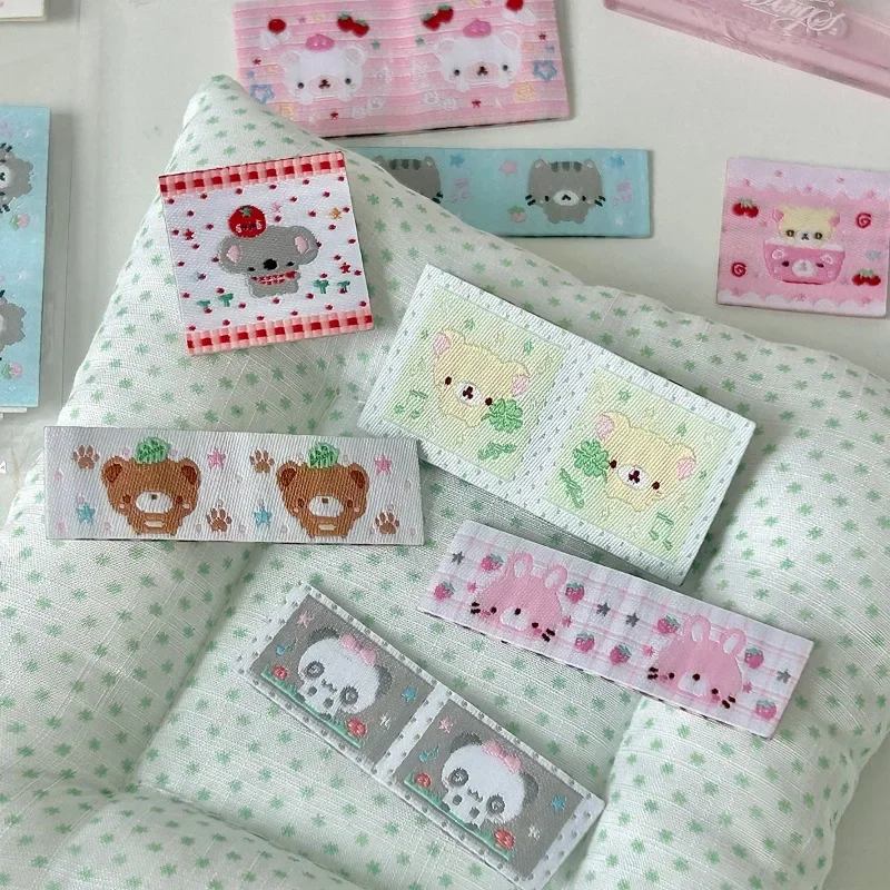 Kawaii Label Index Stickers Embroidery Lucky Tag Label Sticker Scrapbooking Sticker Hand Account Notes Decorative Sealing Decals