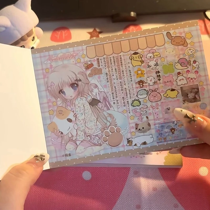 Y2K Cute Anime Girl Decorative Stickers Book Scrapbooking Phone Case DIY Journal Collage Material Sticker Gift