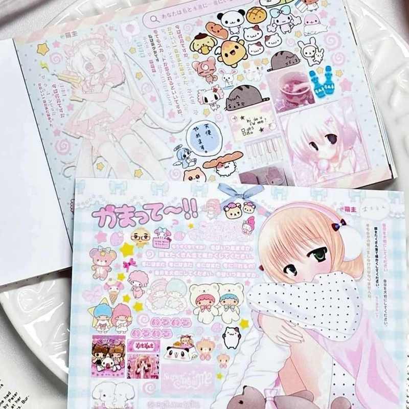 Y2K Cute Anime Girl Decorative Stickers Book Scrapbooking Phone Case DIY Journal Collage Material Sticker Gift