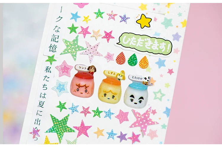 Frosted Cartoon Handbook Stickers Book DIY Planner Decorative Waterproof Material Journal Korean Stationery School Supplies