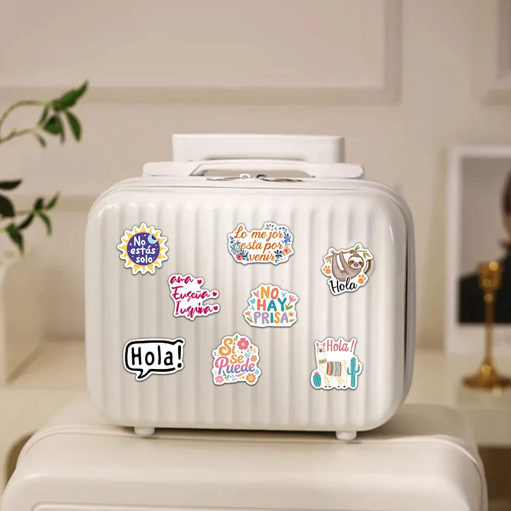 50/100PCS Spanish Motivational Stickers Cute and Exquisite Account Materials Phone Cases Laptop Suitcases Water Cups Waterproof