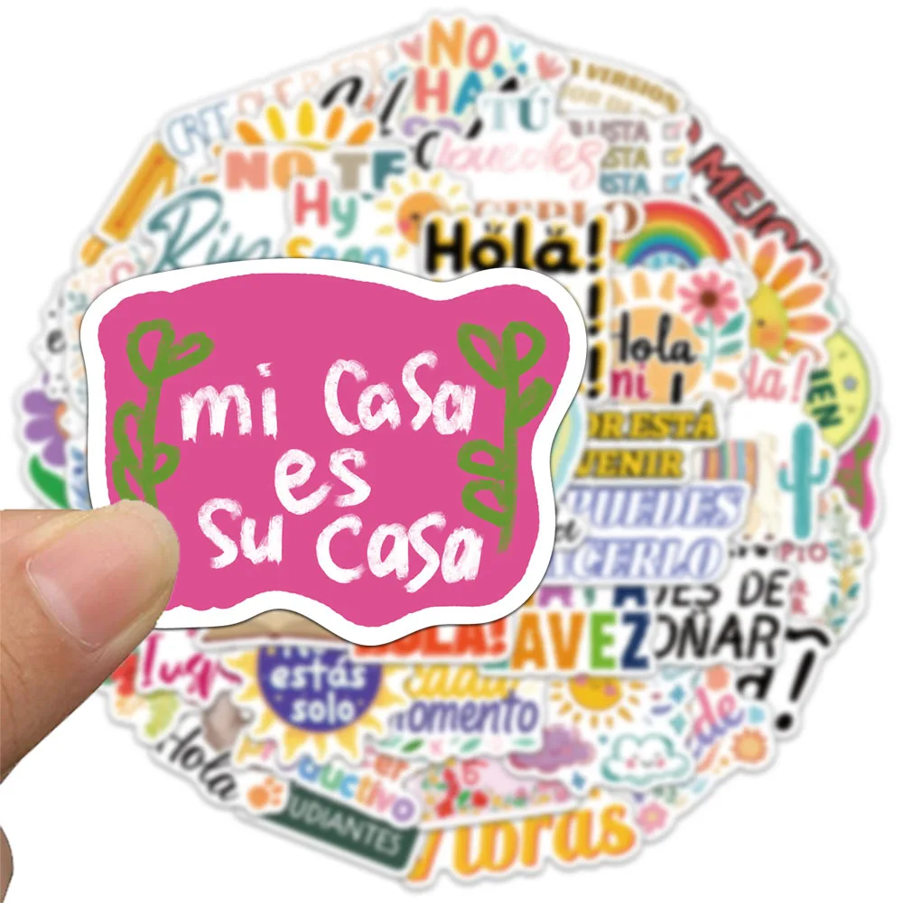 50/100PCS Spanish Motivational Stickers Cute and Exquisite Account Materials Phone Cases Laptop Suitcases Water Cups Waterproof