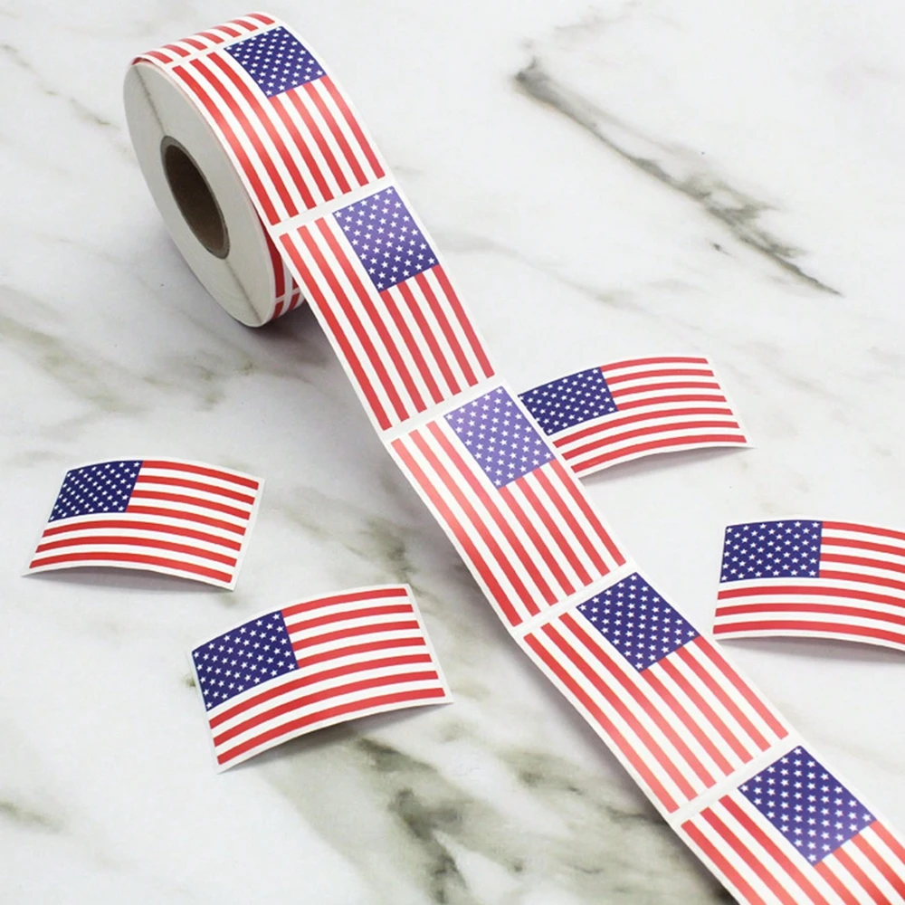 100-250 Pcs American Flag Stickers USA Patriotic Sticker For Notebooks Cards And Scrapbooking Office Stationery Sticker