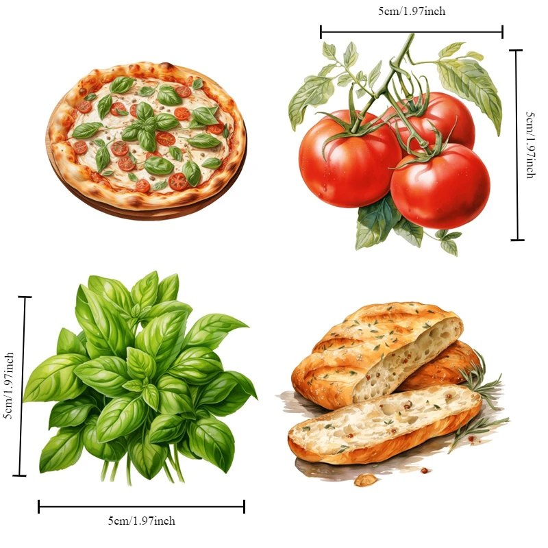 Watercolor Hand-Painted Italian Cuisine Stickers Crafts and Scrapbooking Stickers Book Decorative DIY Stationery Waterproof