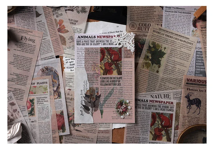 1set Kawaii Stationery Stickers Vintage newsstand Junk Journal Diary Planner Decorative Mobile Sticker Scrapbooking DIY Craft
